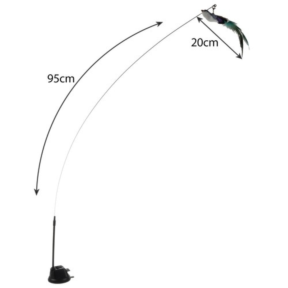 BIRDIE - Asta Giocattolo per Gatti con Ventosa e Uccello