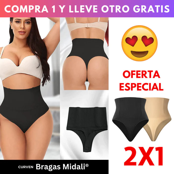 set 2 perizomi vita alta modellanti nero +beige