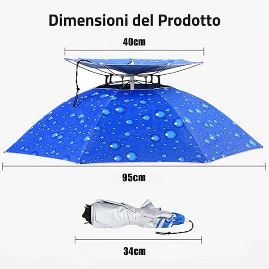 Ombrello cappello - contro pioggia e sole cocente